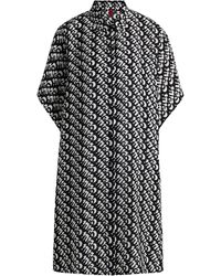 HUGO - Robe de plage à manches courtes avec imprimé logo intégral - Lyst