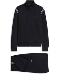 BOSS - Stretch-Cotton Regular-Fit Tracksuit Set With Stripe Inserts - Lyst