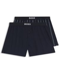 BOSS - Two-Pack Of Cotton Pyjama Shorts With Logo Waistbands - Lyst