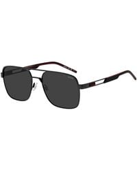 HUGO - Double-Bridge Sunglasses With Rubber Logo - Lyst