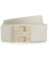 HUGO - Italian Leather Belt With Metal Logo Letters - Lyst