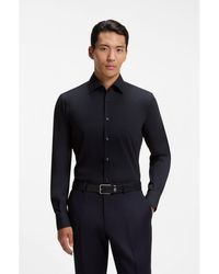 BOSS - Slim-Fit Stretch-Cotton Shirt - Lyst