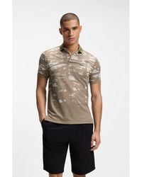 BOSS - Active Slim-Fit Polo Shirt With Jacquard Pattern - Lyst