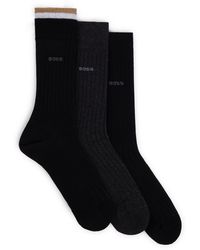 BOSS - Mittelhohe Socken aus Baumwoll-Mix im Dreier-Pack - Lyst