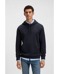 BOSS - Cotton-Terry Hoodie With Logo Patch - Lyst