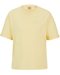 BOSS - Regular-fit T-shirt Van Katoenen Jersey Met Print Op De Borst - Lyst