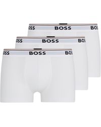 BOSS - Lot de trois boxers courts en coton stretch ornés de logos à la taille - Lyst