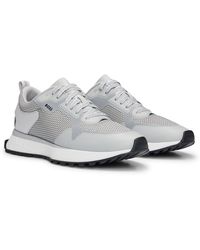 BOSS - Mixed-material Trainers With Mesh Details And Branding - Lyst