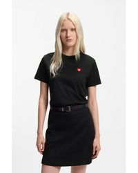 HUGO - Cotton-Jersey T-Shirt With Heart Logo - Lyst