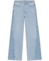 BOSS - Jeans Aus Festem Blauem Denim Mit Einsätzen Und Weitem Beinverlauf - Lyst