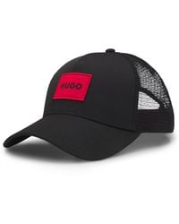 HUGO - Twill Trucker Cap With Logo Label - Lyst