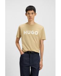 HUGO - Beige Men's T-shirts Size L - Lyst