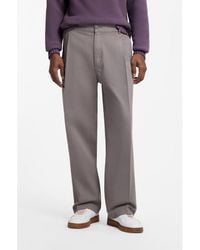 HUGO - Pleated Trousers - Lyst