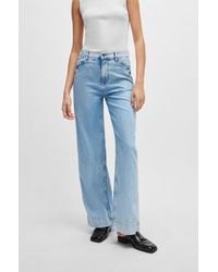 BOSS - Regular-fit High-waisted Jeans In Blue Denim - Lyst