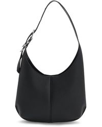 BOSS - Faux-Leather Hobo Bag With Emed Logo - Lyst