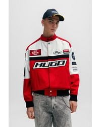 HUGO - Colour-blocked Regular-fit Jacket With Racing-inspired Badges - Lyst