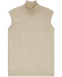 BOSS - Sleeveless Mock-Neck Sweater - Lyst