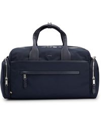 BOSS - Logo-trimmed Holdall In Structured Nylon With Smart Sleeve - Lyst