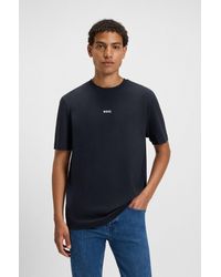 BOSS - Stretch-Cotton T-Shirt With Logo Print - Lyst