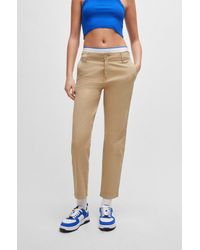 HUGO - Casual-fit Cropped Chinos In Stretch Cotton - Lyst