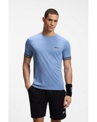 BOSS - Active Slim-Fit T-Shirt With Tennis-Ball Eming - Lyst