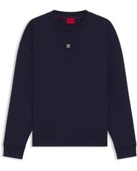HUGO - Sweater Van Een Katoenmix Met Tweedelige Logopatch - Lyst