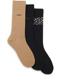 BOSS - Gift-Boxed Three-Pack Of Regular-Length Socks - Lyst