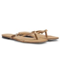 BOSS - Leren Sandalen Met Teenstuk En Double B-Monogram - Lyst