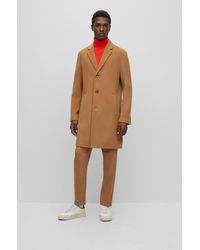 BOSS - Wool-blend Coat With Full Lining - Lyst