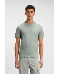 BOSS - Cotton Slub T-Shirt With Logo Detail - Lyst