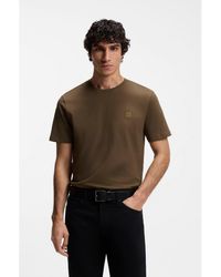 BOSS - Cotton-Jersey T-Shirt With Logo Patch - Lyst