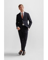 BOSS - Slim-fit Suit In A Checked Wool Blend - Lyst