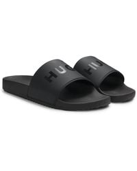 HUGO - Italian-Made Slides With Tonal Logo - Lyst