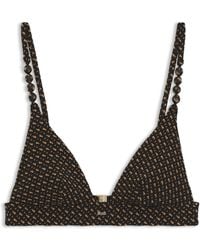 BOSS - Bikinitop Met Monogramdessin En Uitneembare Vulling - Lyst
