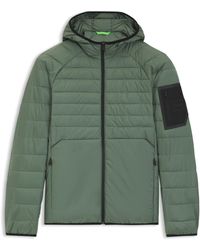 BOSS - Veste Déperlante À Capuche Et Détails Réfléchissants Décoratifs - Lyst