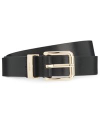 HUGO - Italian-Leather Belt With-Tone Buckle - Lyst