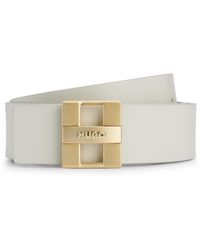 HUGO - Wendegürtel aus italienischem Leder mit Logo-Schließe - Lyst