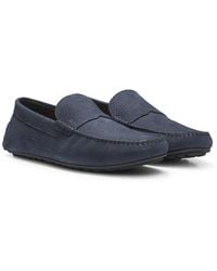 BOSS - Loafer Aus Nubukleder Mit Profilsohle - Lyst