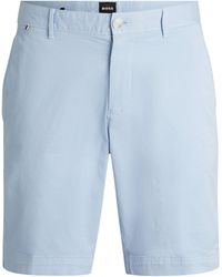 BOSS - Slim-Fit Shorts aus elastischem Baumwoll-Twill - Lyst