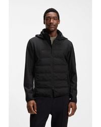 BOSS - Water-Repellent Down Jacket With Detachable Hood - Lyst