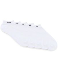BOSS - Five-Pack Of Ankle-Length Socks With Logo Details - Lyst