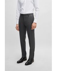 BOSS - Slim-fit Trousers In Virgin-wool Serge - Lyst
