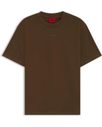 HUGO - Relaxed-Fit T-Shirt Van Katoen Met Logoprint - Lyst