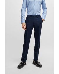 HUGO - Extra-slim-fit Trousers In Checked Performance-stretch Twill - Lyst
