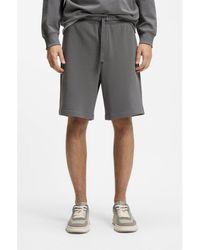 HUGO - Cotton-Terry Shorts With Logo Print - Lyst