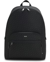 BOSS - Monogram Backpack With Foil-Emed Logo - Lyst