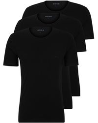 BOSS - Three-pack Of Logo-embroidered T-shirts In Cotton - Lyst