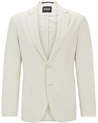 BOSS - Slim-fit Jacket In Wrinkle-resistant Performance-stretch Fabric - Lyst