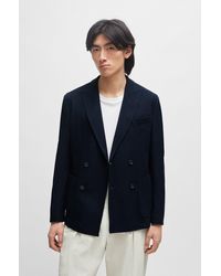 BOSS - Slim-fit Jacket In Micro-patterned Cotton - Lyst