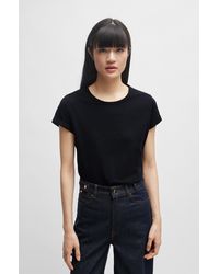 BOSS - Cotton-jersey T-shirt With Rolled Cuffs - Lyst